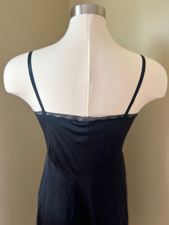 Vintage Black Lacy Nylon Full Slip S 36 - J C Pen… - image 7