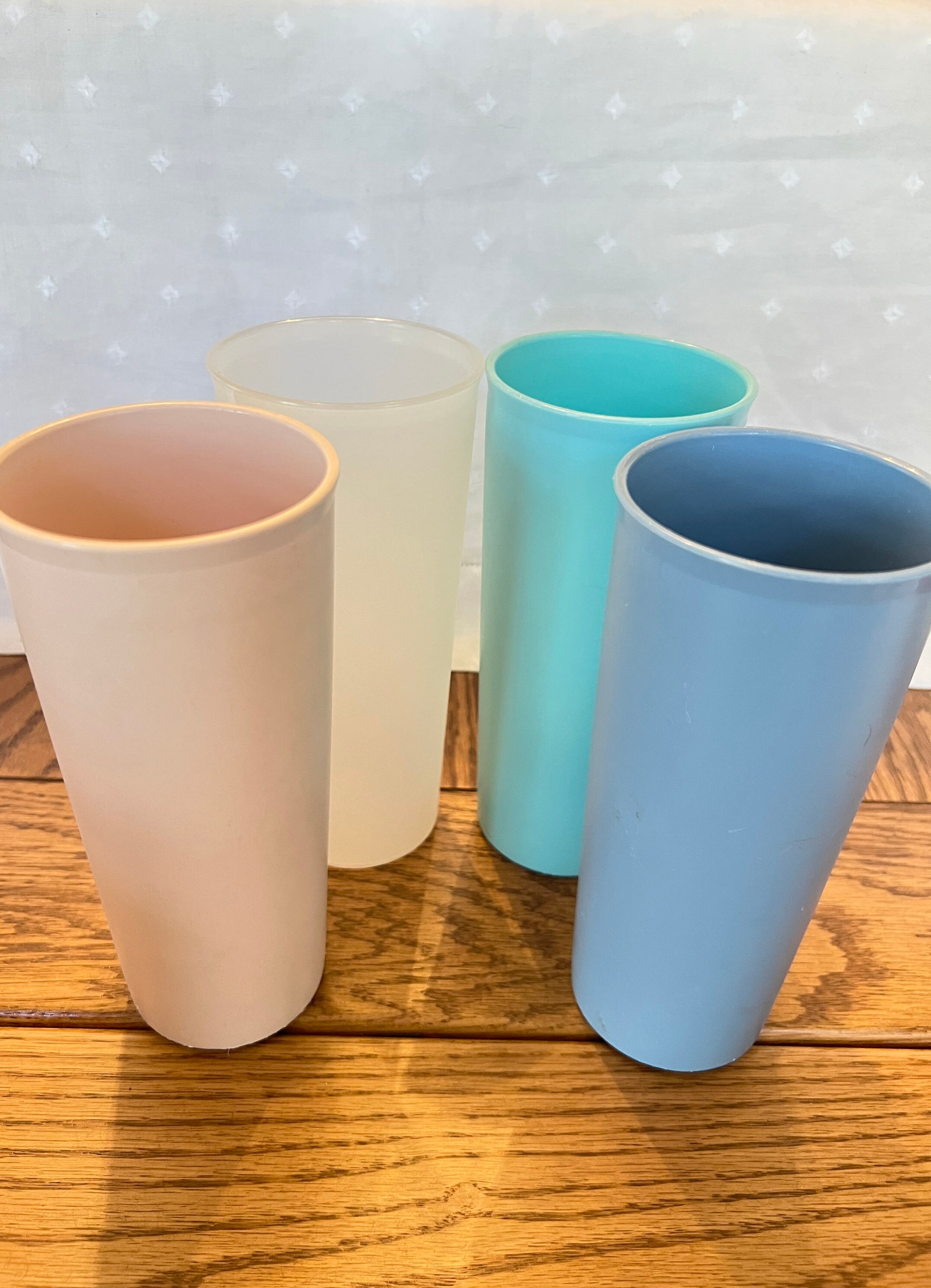 Vintage Tupperware Glasses Tumblers Pastel Colors Summer Ice Tea