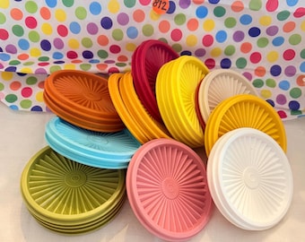 You Pick- Vintage Tupperware Servalier Starburst Lids #812 Multi Colors