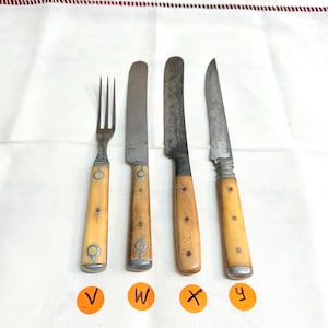 Antique Civil War Era to Early 1900s Bone Handle Cutlery • Primitive 19th Century Eating Utensils- Pick One from Drop-down Box