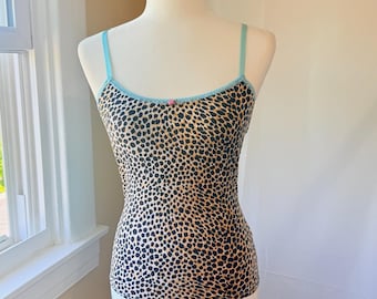 Y2K Dolce & Gabbana Animal Print/Blue Tank Top Cami S