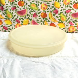 Vintage 50s Tupperware Sheer Millionaire Line 12&quot; Round Pie Dessert Keeper 242-1 and Tupper Seal Lid 224-2