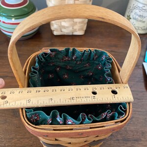 Vintage Longaberger Basket: Shades of Autumn, Green Liner imagem 8