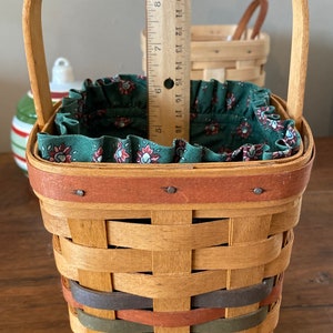 Vintage Longaberger Basket: Shades of Autumn, Green Liner imagem 10