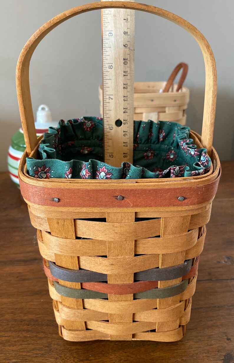 Vintage Longaberger Basket: Shades of Autumn, Green Liner imagem 10