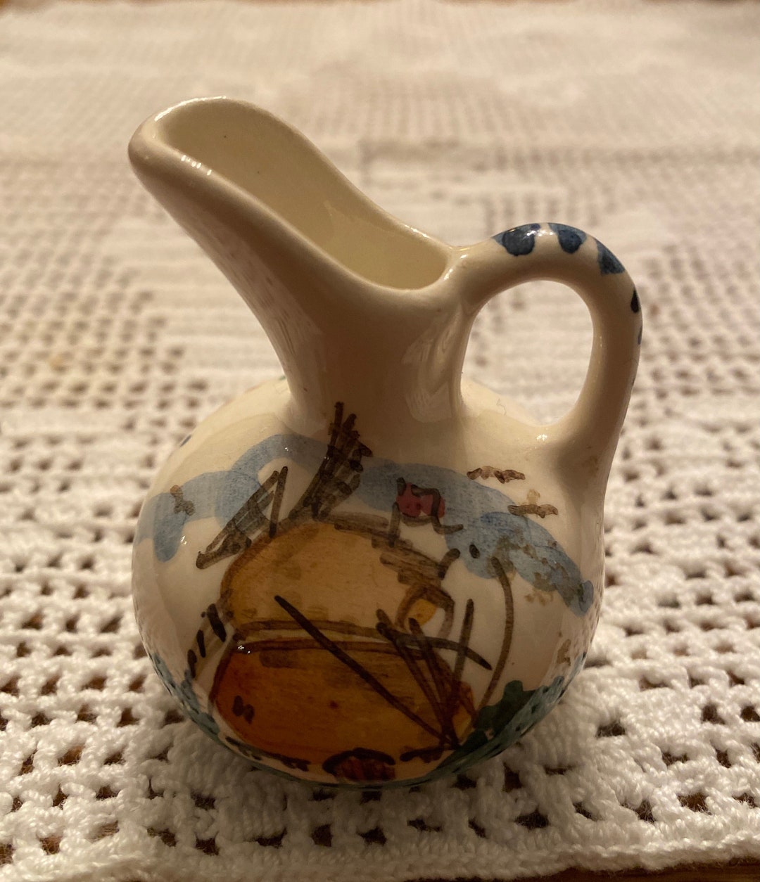 Delft Small Hand-painted, Mini Pitcher Marked ‘ Delft Poly Holland, USA ...