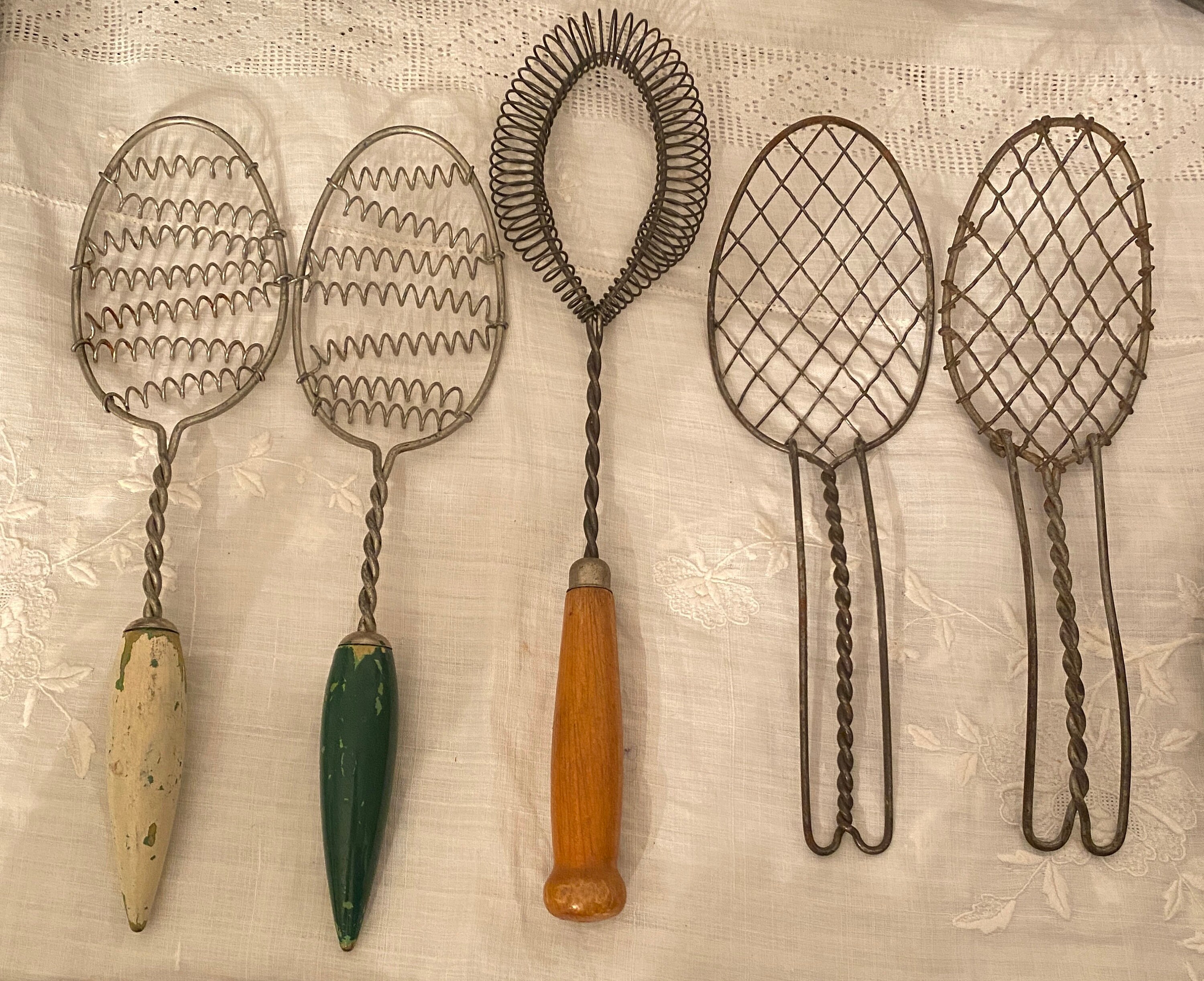 Antique Androck Coiled Wire Spoon/Whisks /Wire Whisk w/Wood | Etsy