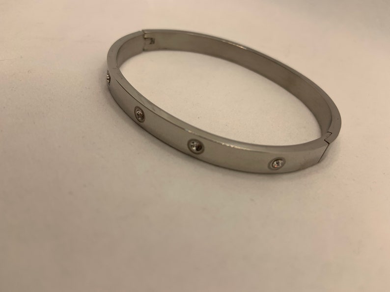 Stainless Steel Rhinestone Bangle