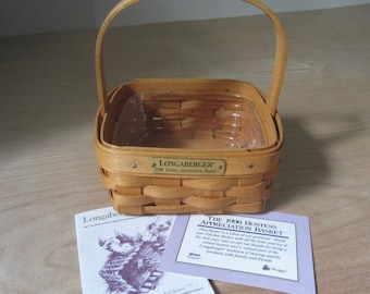 Longaberger Basket, Hostess Appreciation basket with protector, trinket basket, vintage Longaberger Promo