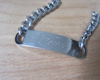 Vintage Elco Sterling Silver ID Bracelet Engraved - Etsy