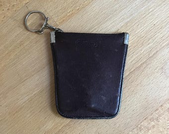 Coach Squeeze Key Case, Vintage Mahogany Brown Leather Key