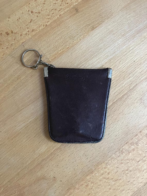 Coach Squeeze Key Case, Vintage Mahogany Brown Leather Key