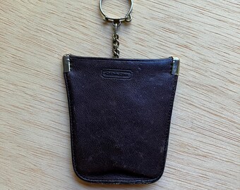 Coach Squeeze Key Case, Vintage Mahogany Brown Leather Key
