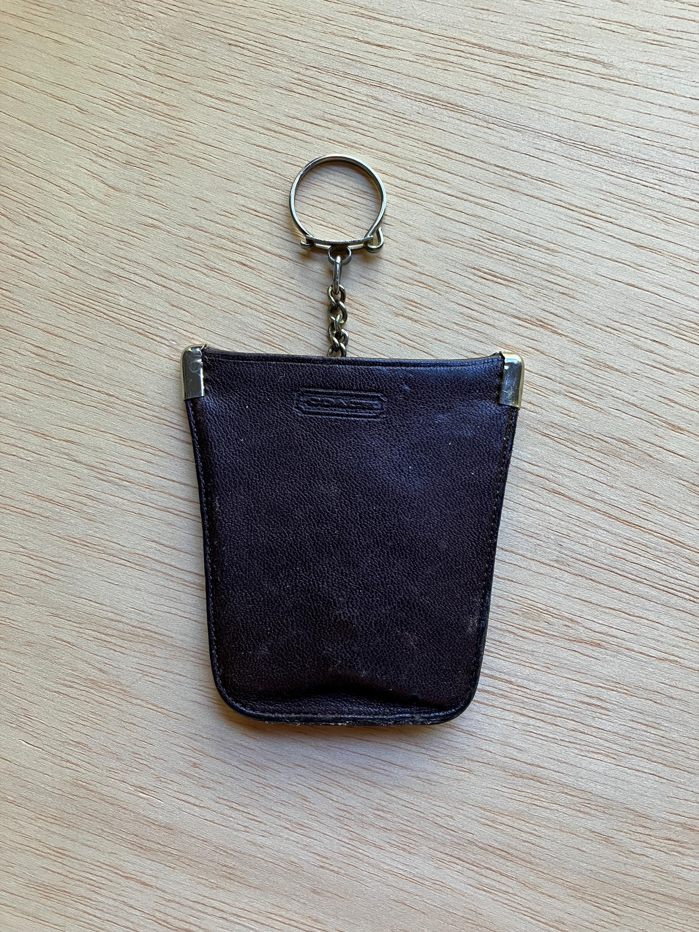 Coach Squeeze Key Case, Vintage Mahogany Brown Leather Key