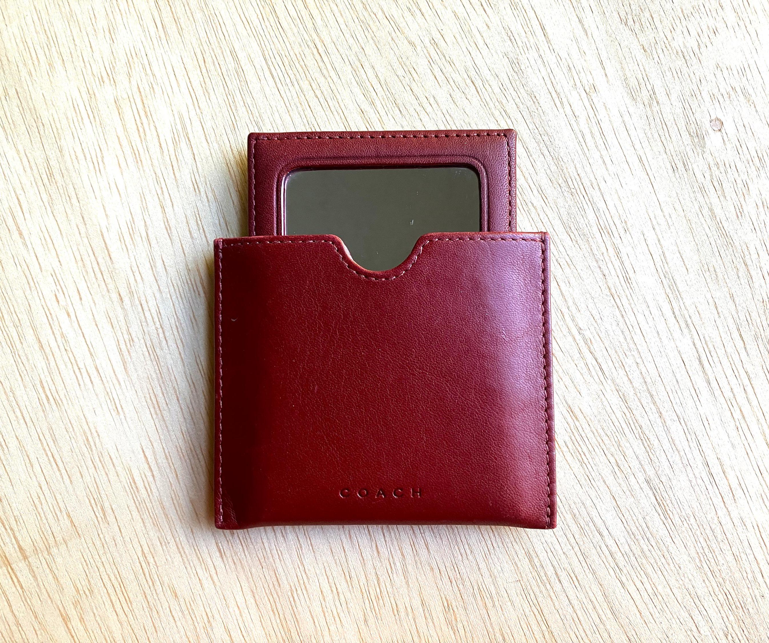 Vintage Coach Red Leather Double Mirror, Compact Pocket Mirror - Etsy