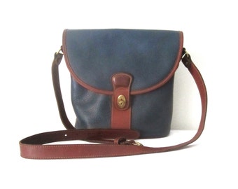 Vintage Coach Sheridan Glenwood Navy Leather Crossbody Bag - Etsy