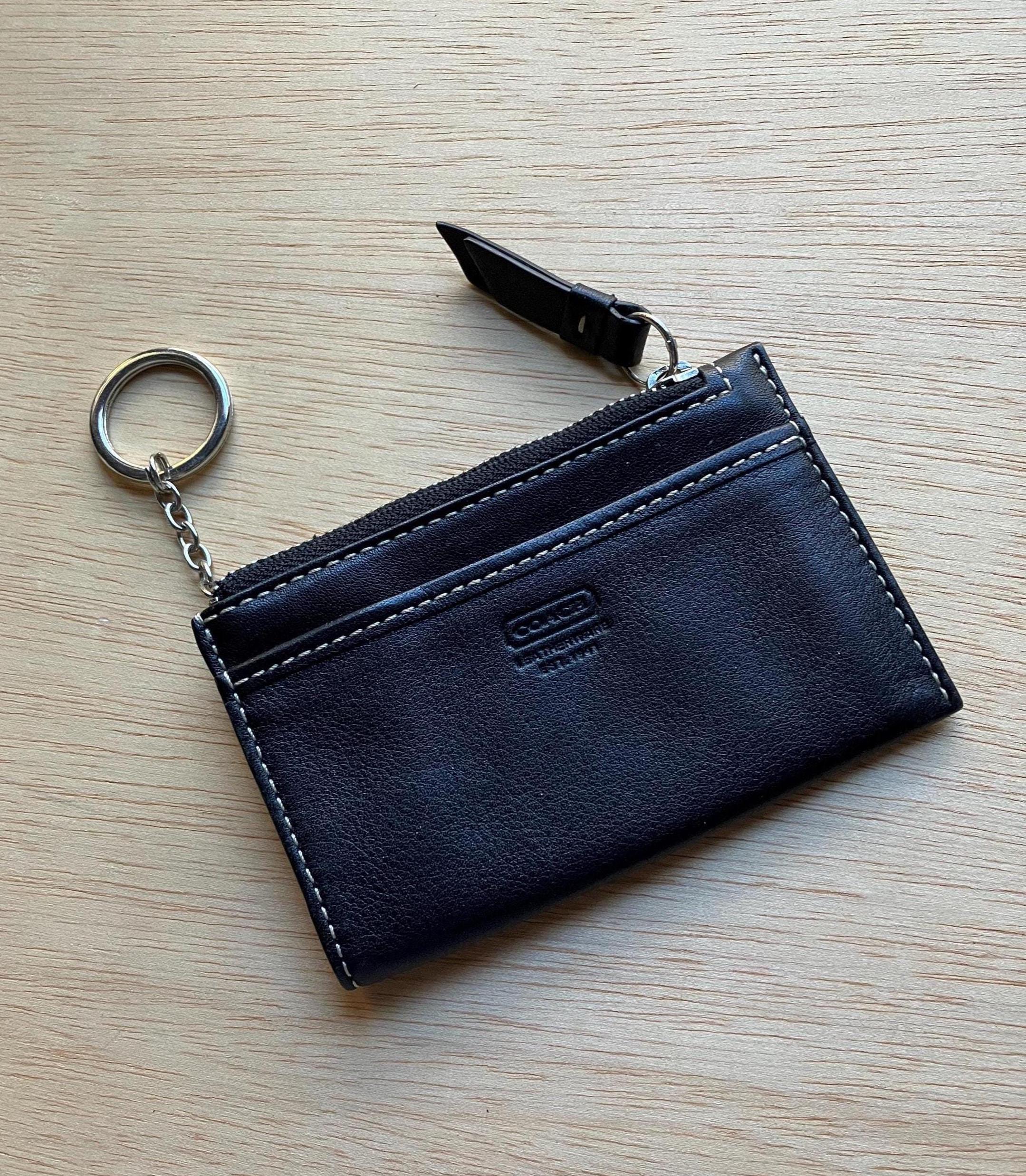 希少✨OLD COACH All leather key case BLACK Vintage Coach Key Holder - Etsy