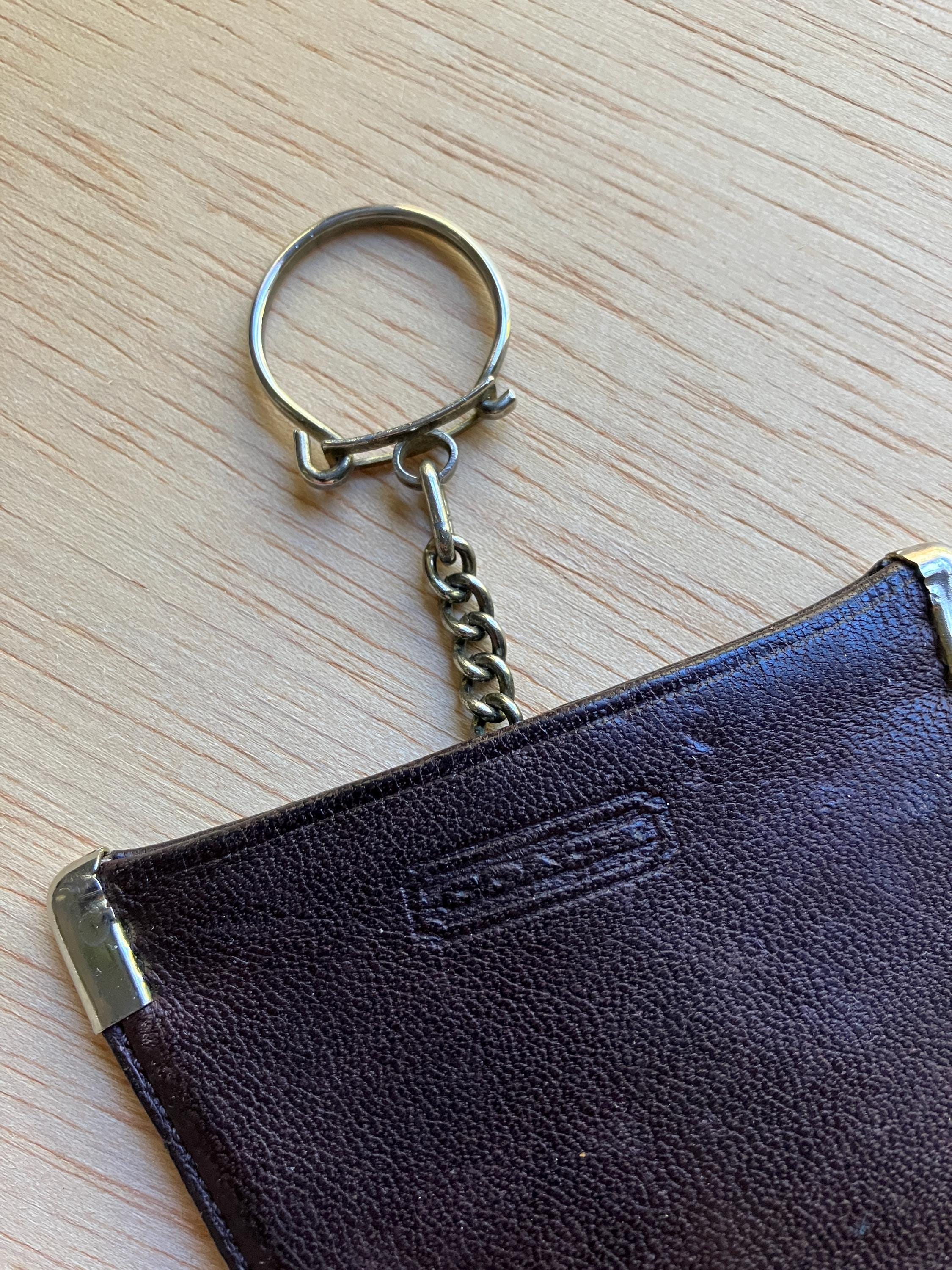 Coach Squeeze Key Case, Vintage Mahogany Brown Leather Key