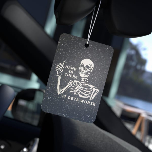 Hang in There Dark Car Air Freshener