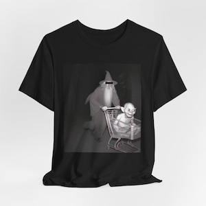 Wizard Pushing Cart Forest Camera Unisex Tee Funny Gift