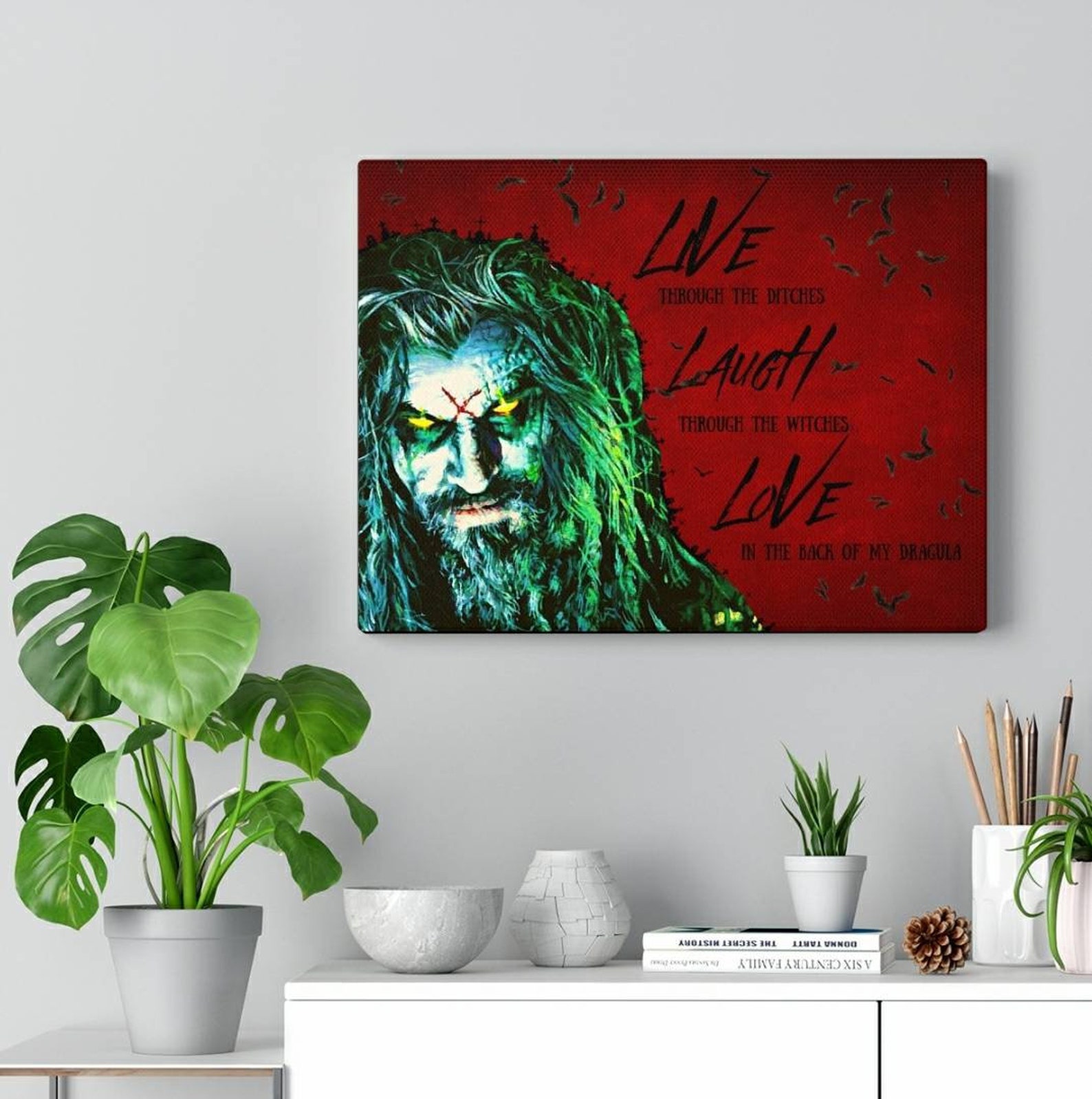 Live Laugh Love Rob Zombie Canvas Metal Rock Art Etsy
