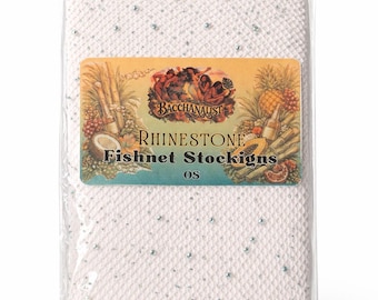 Medias de rejilla blancas con pedrería, leggings para festivales y carnavales, atuendo para fiestas rave, medias brillantes.