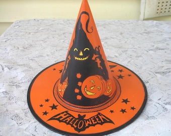 Hand Painted OOAK Halloween Hat ~ Paper mache