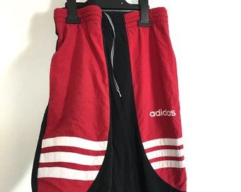 red adidas track pants mens