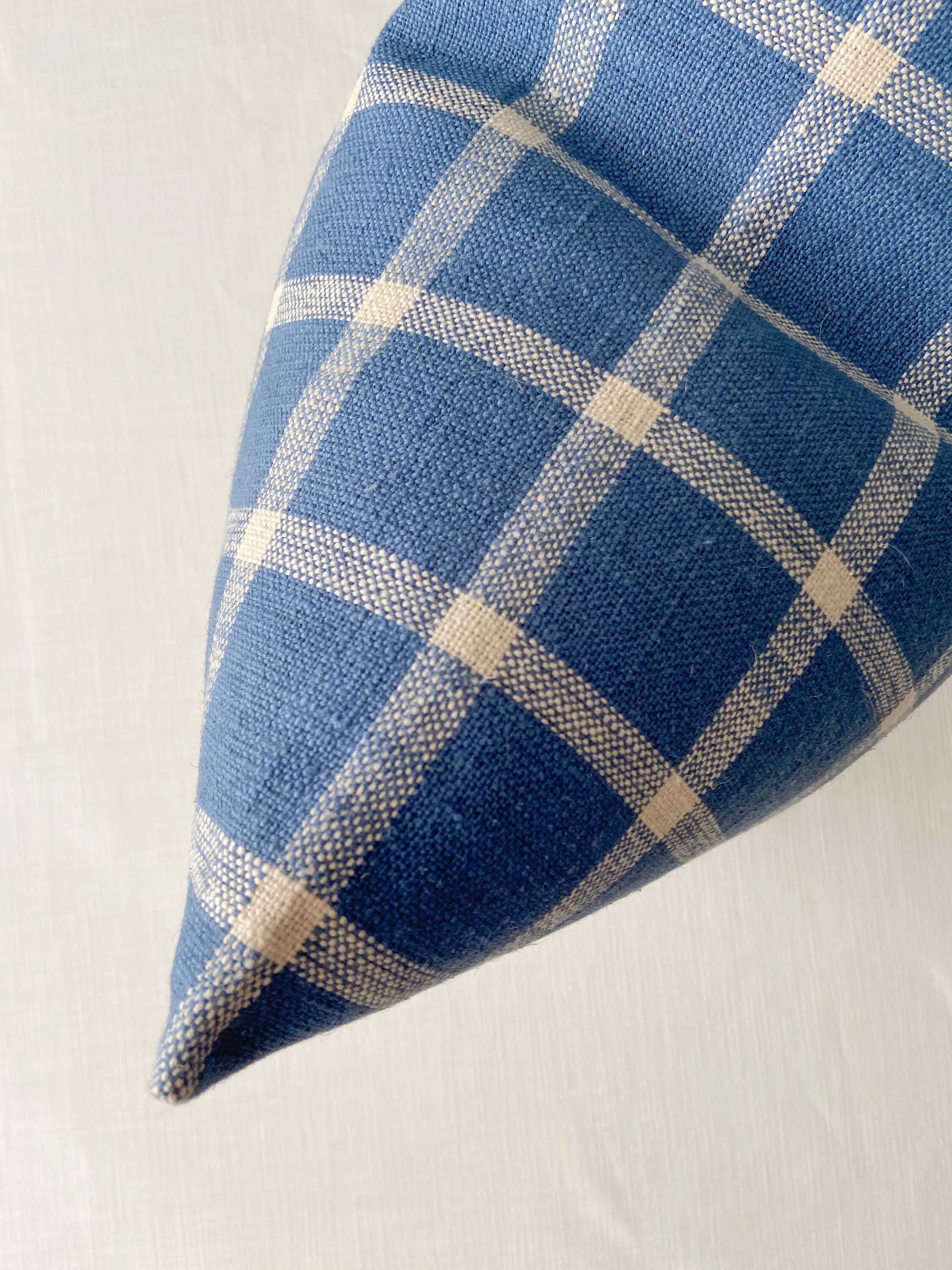 20x20 Pillow Cover Pair Blue Plaid Etsy