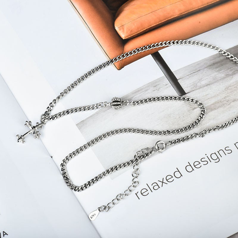 Chrome Hearts Necklace Cross Gothic Chain With Cross Inspired Etsy