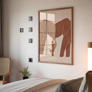 Elephant Wall Art, Digital Art Print, Minimalist Printable, Trendy Wall Art, Bohemian Poster, Living Room Wall Art, Instant Download