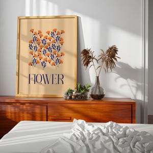 Flower Wall Print, Flower Wall Art, Digital Art Print, Trendy Wall Art, Flower Poster, Flower Wall Art, Flower Print