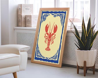 Crab Wall Art Print: Trendy Colorful Poster (Digital Download)