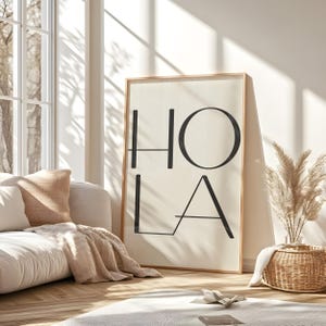 Hola Wall Art, White Wall Print,  Digital Art Print, Trendy Wall Art, Hola Poster, Classic Wall Art, Bar Print, Restaurant Wall Art