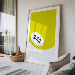 Lucky Number Wall Print, Cherry Wall Art, Yellow Wall Art, Trendy Poster, Home Wall Art, Minimal Print, Yellow Wall Art, Lucky Number Print