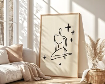 Yoga Pose Print: Colorful Meditation Wall Art (Digital Download)