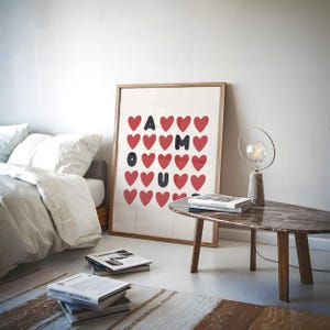 Amour Wall Print, French quote Wall Art, Amour Wall Art, Bed Room Poster, Home Wall Art, Minimal Print, Red Wall Art