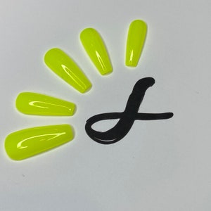 100% Gel Hand-Painted Neon Press-On Nails