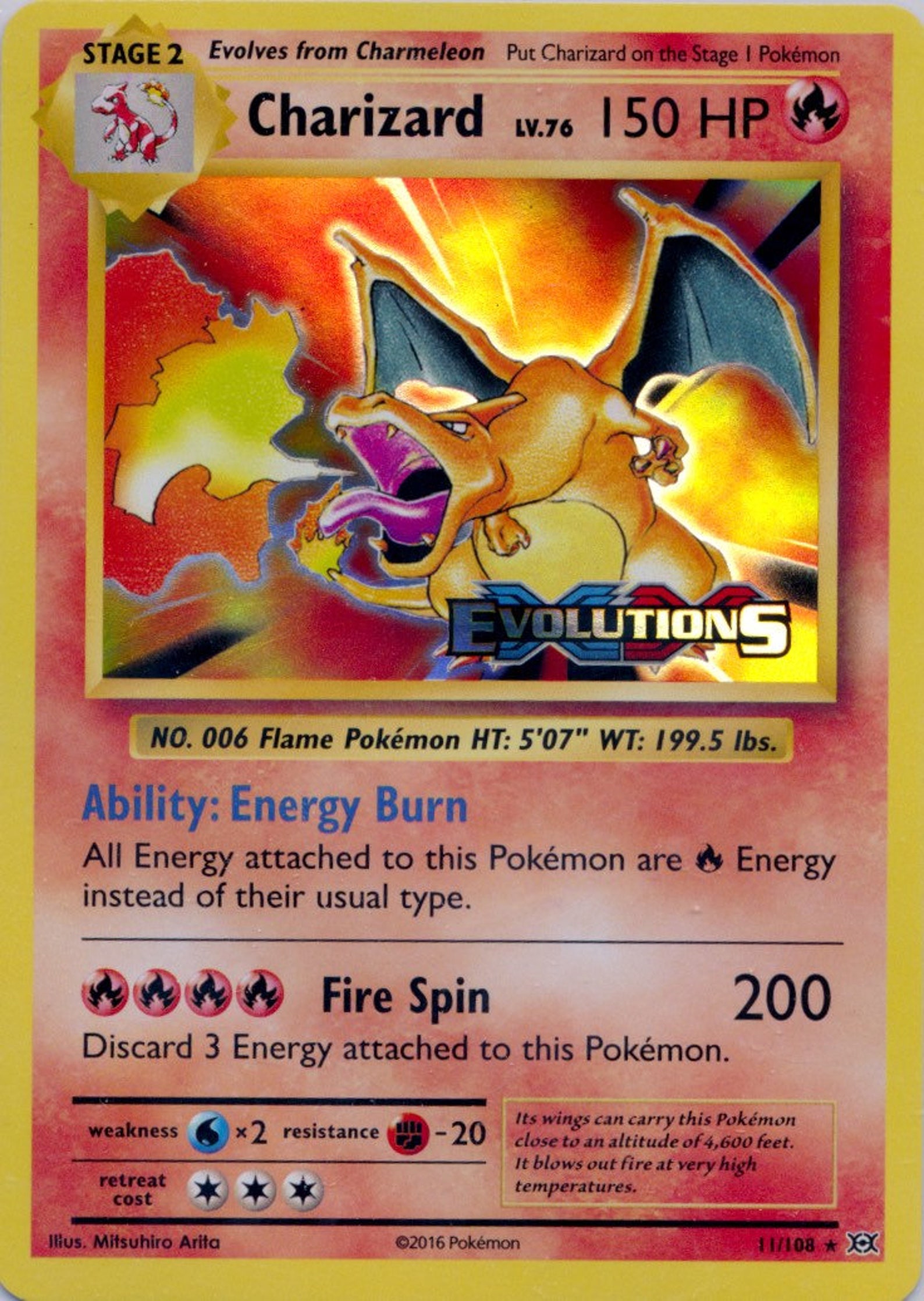 Charizard Evolutions PRERELEASE Stamped 11/108 Pokemon card Etsy