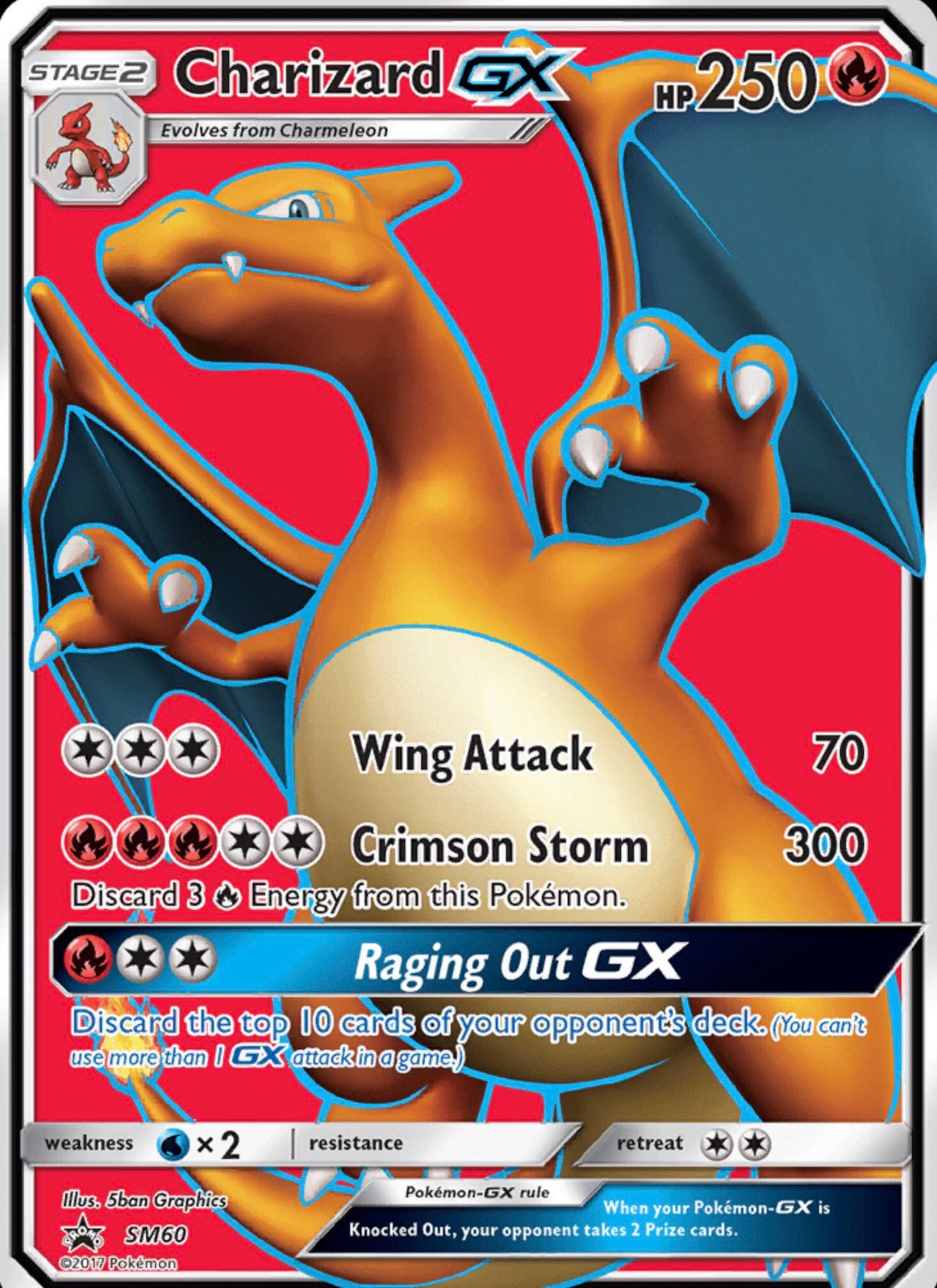 Charizard GX SM60 Sun & Moon Promo Card Ultra Rare Pokemon | Etsy