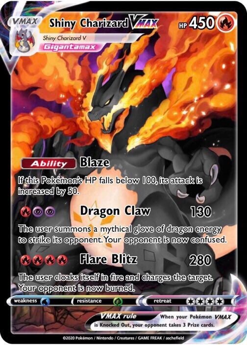 Shiny Charizard Vmax Custom Pokemon Card Hand Made Proxy Etsy Uk
