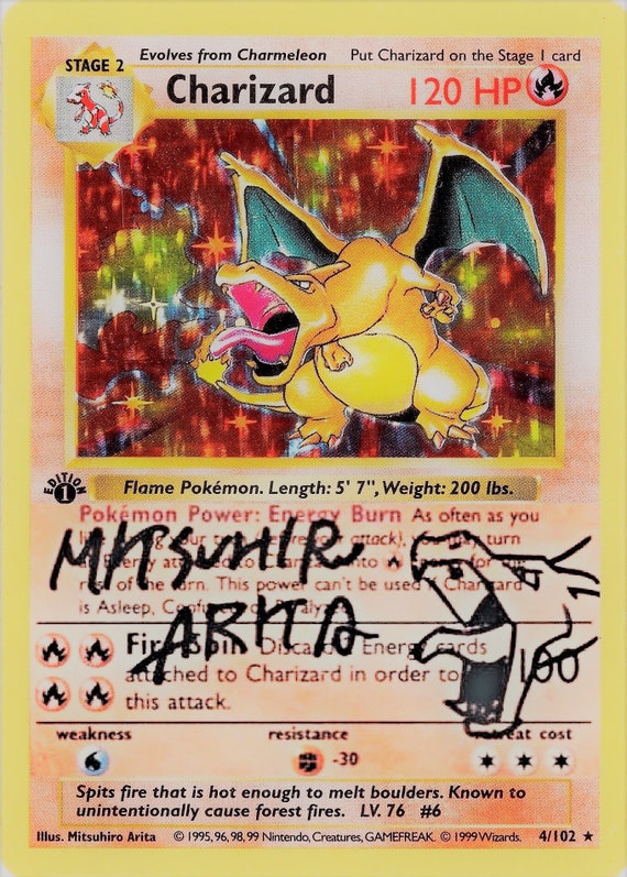 Mitsuhiro Arita SIGNED Autograph Charizard 1ST EDITION Base | Etsy