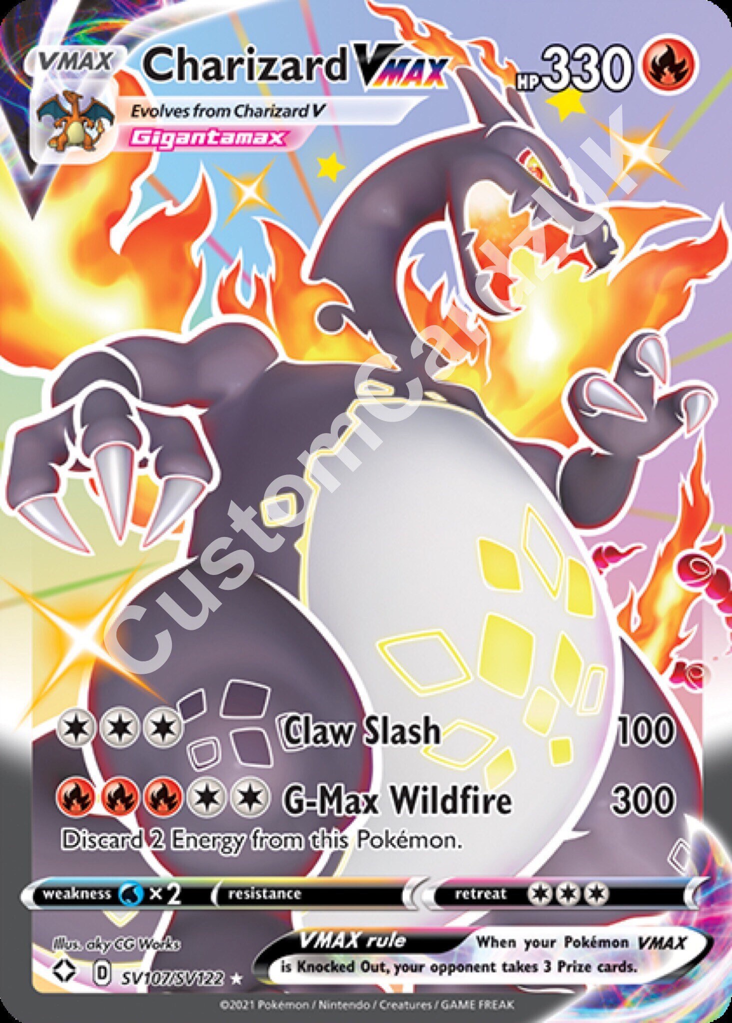 Shiny Charizard Vmax English Shining Fates Sv107 Sv122 Shiny Etsy