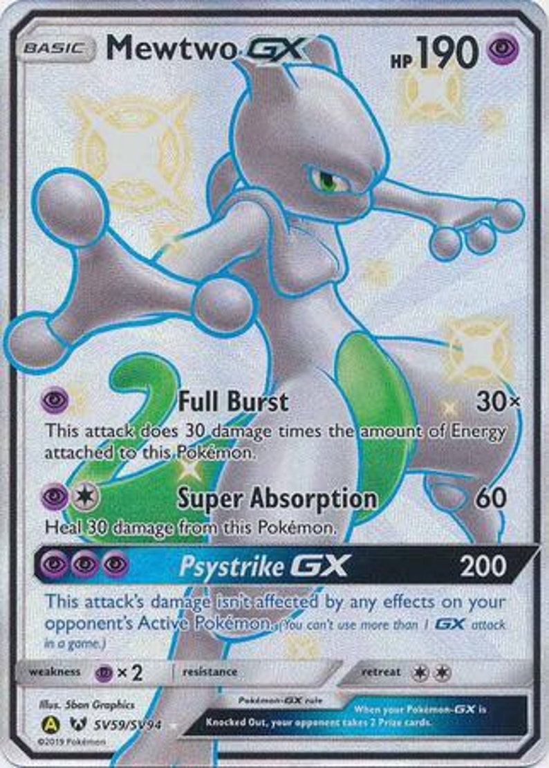 Shiny Mewtwo GX Hidden Fates Shiny Vault SV59 SV94 Pokemon Etsy Shiny Mewtwo Gx Hidden Fates Shiny Vault Sv59 Sv94 Pokemon Etsy