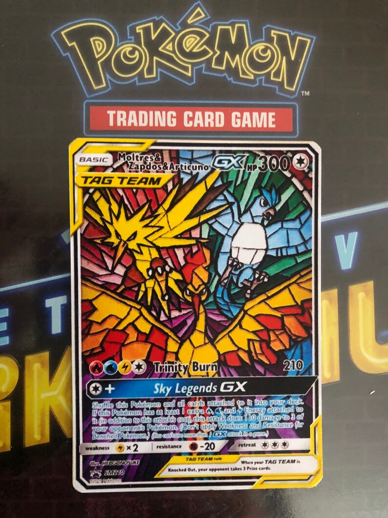 Articuno zapdos moltres trio tag team full art mosaic custom Etsy