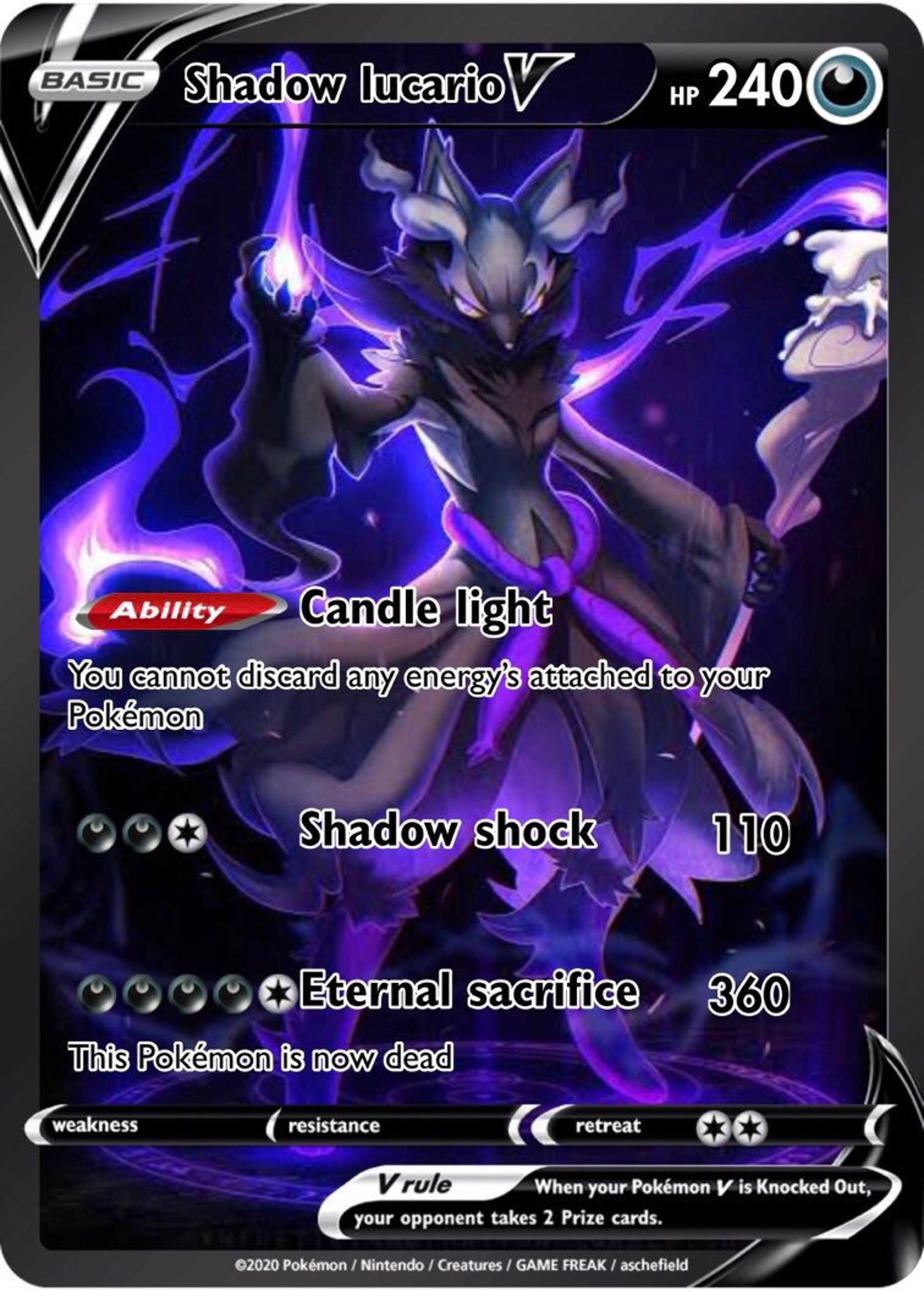 Shadow lucario V Custom One Off Pokemon card Hand-Made PROXY | Etsy