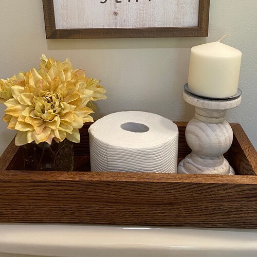 Wood Toilet Tank Box Oak Toilet Tank Box Bathroom Storage Etsy