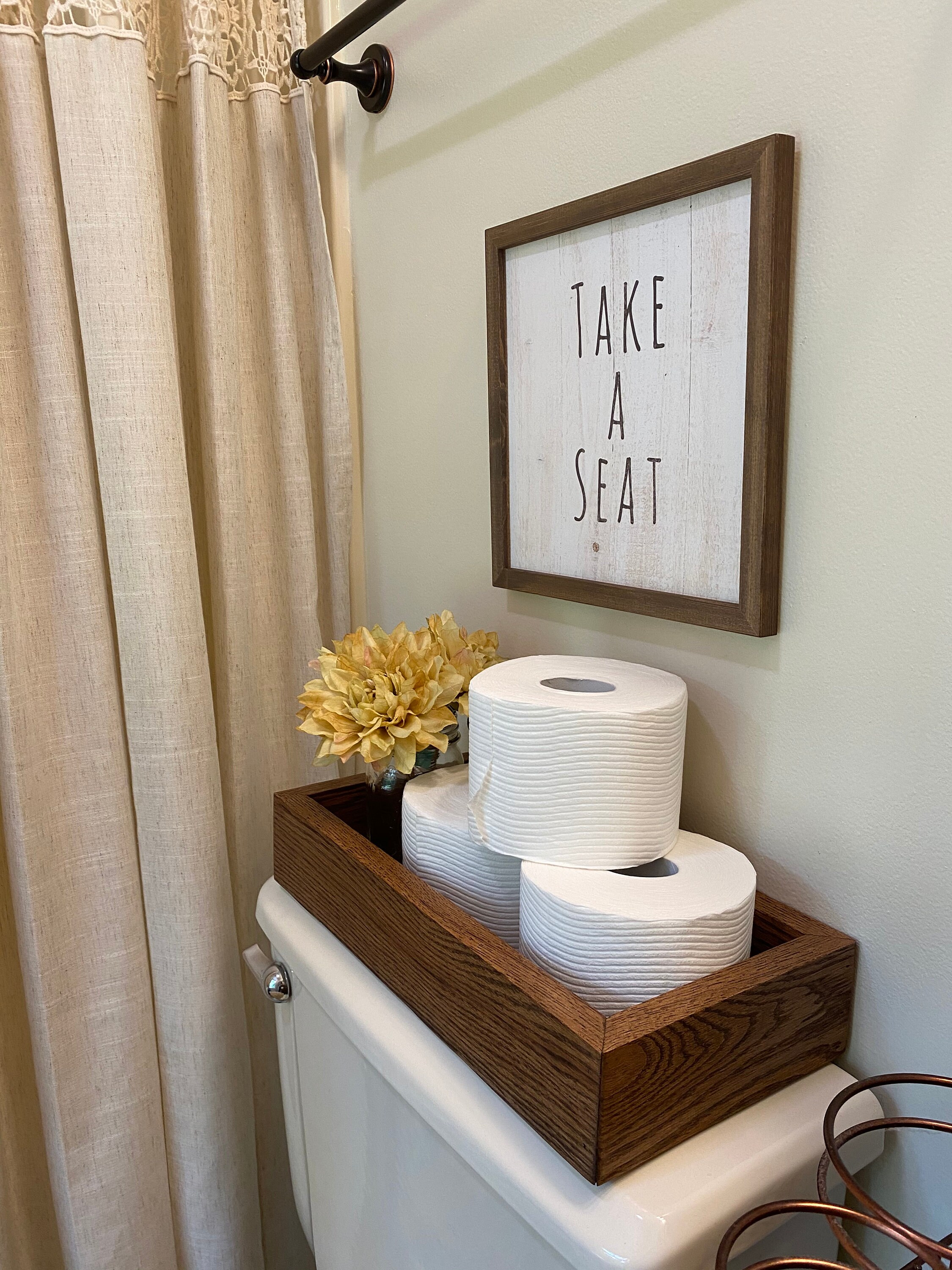 Wood Toilet Tank Box Oak Toilet Tank Box Bathroom Storage Etsy