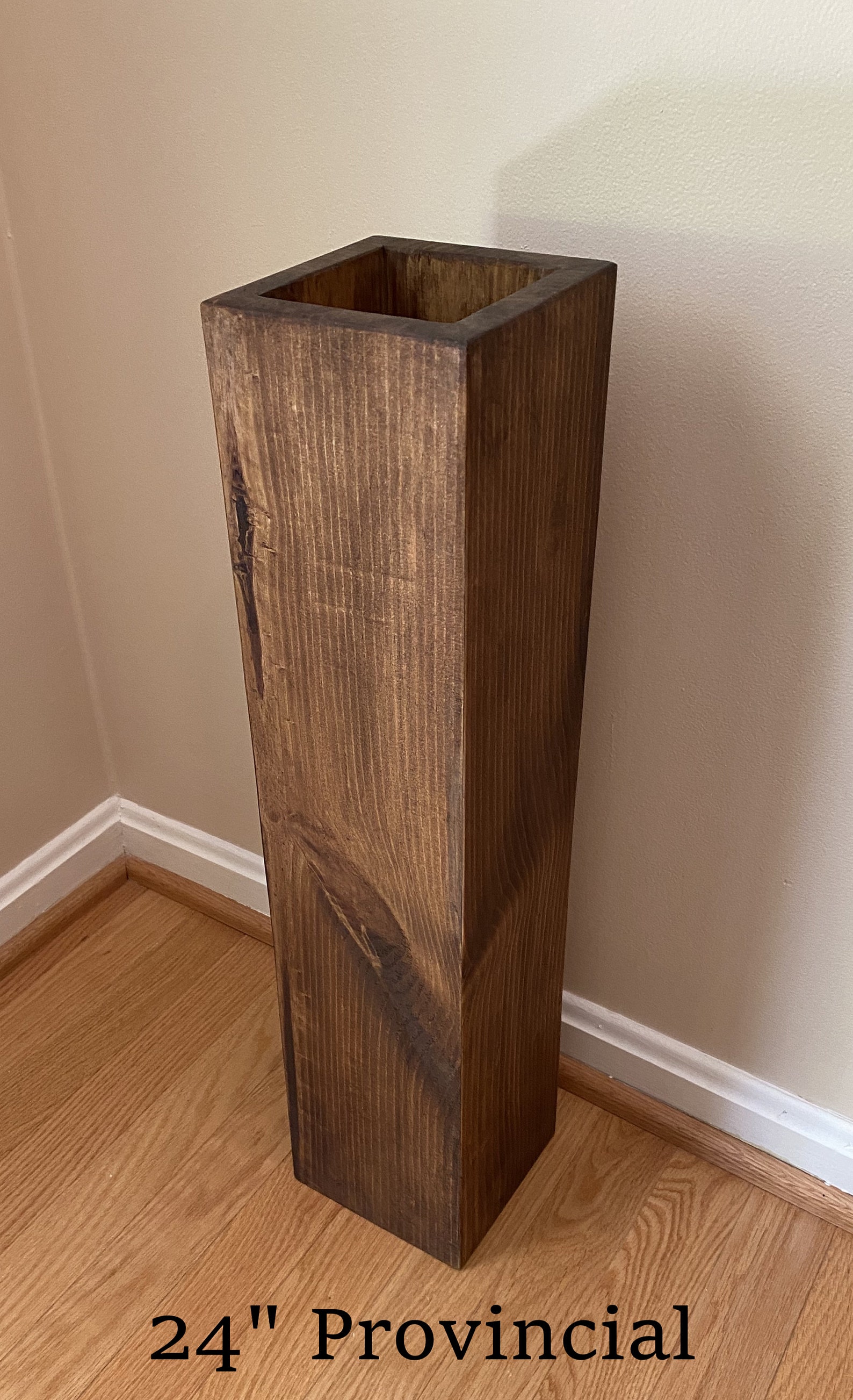 Wood Floor Vase Tall Wood Planter Box Rustic Floor Vase Etsy