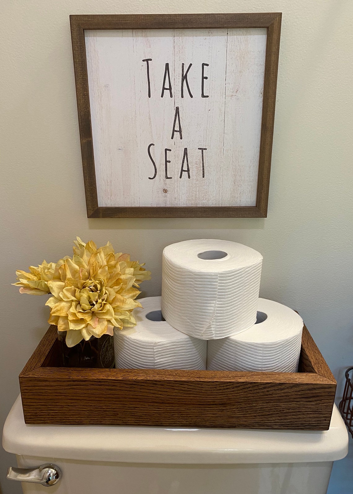 Wood Toilet Tank Box Oak Toilet Tank Box Bathroom Storage Etsy